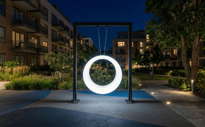 Пергола "Гера" со светящимися LED качелями White