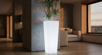 Светящееся LED кашпо-конус Flow XL 220V White