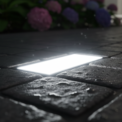 Светящаяся тротуарная плитка (LED брусчатка) прямоугольник White