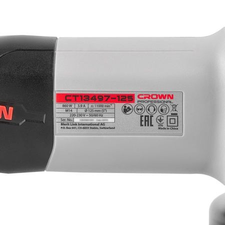 Углошлифовальная машина CROWN CT13497-125