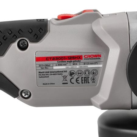 Аккумуляторная углошлифовальная машина BL CROWN CT23001-125HX