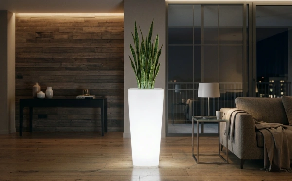 Светящееся LED кашпо-конус Flow XL 220V White