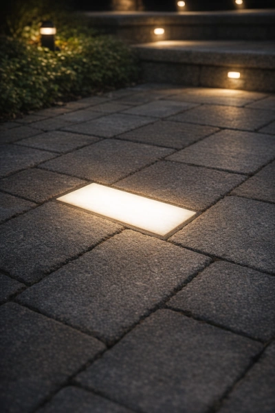 Светящаяся тротуарная плитка (LED брусчатка) прямоугольник White