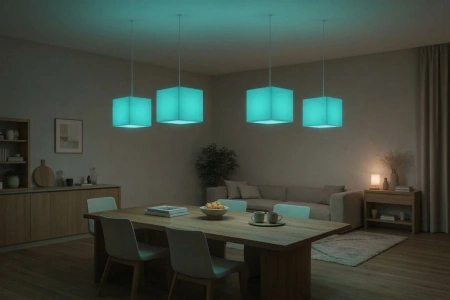 Подвесной LED куб 30 см 220V RGB