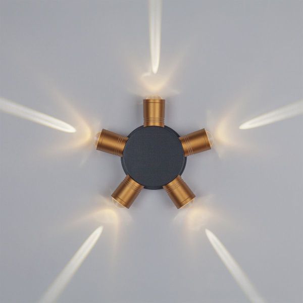 380653 Светильник DITO 5х1W LED 550LM G ЧЕРНЫЙ/ЗОЛОТО 4000K