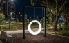 Пергола "Гера" со светящимися LED качелями 360° White