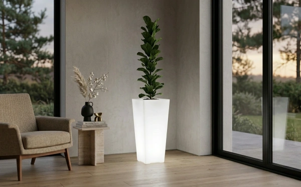 Светящееся LED кашпо-конус Flow XL 220V White