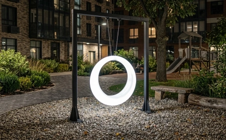 Пергола "Гера" со светящимися LED качелями White