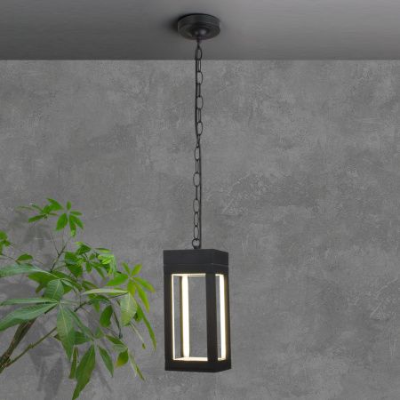 Уличный подвесной светильник Elektrostandard Frame 1528 TECHNO LED 4000K черный