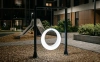 Пергола "Гера" со светящимися LED качелями 360° White