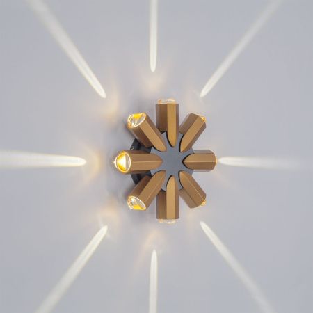 380683 Светильник DITO 8х1W LED 880LM G ЧЕРНЫЙ/ЗОЛОТО 4000K