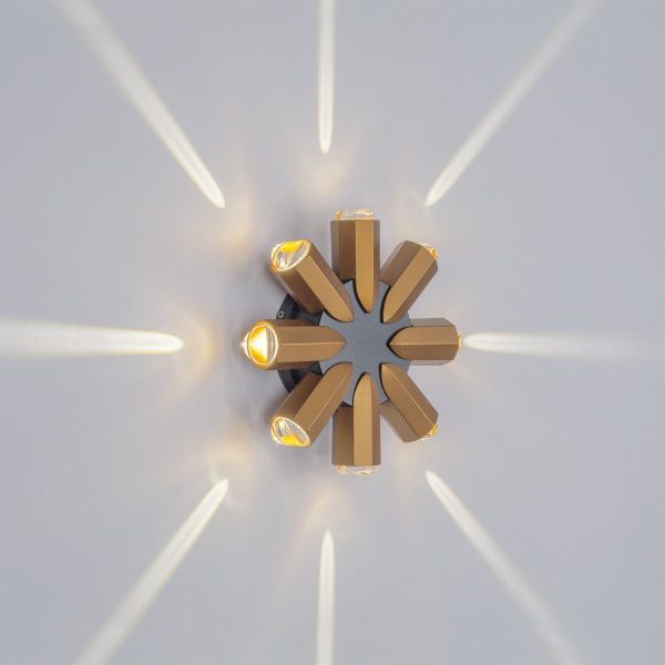 380683 Светильник DITO 8х1W LED 880LM G ЧЕРНЫЙ/ЗОЛОТО 4000K
