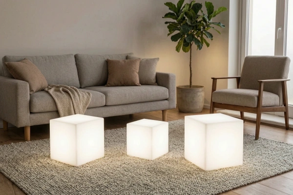 Светящийся LED куб Cube 20 см 220V White