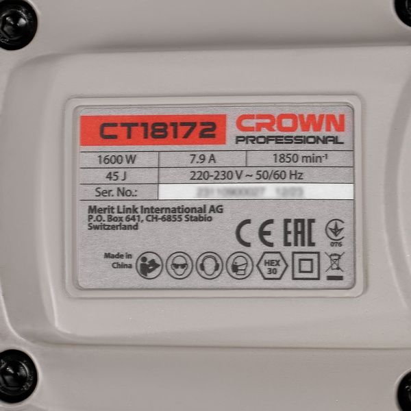 Отбойный молоток CROWN CT18172 BMC