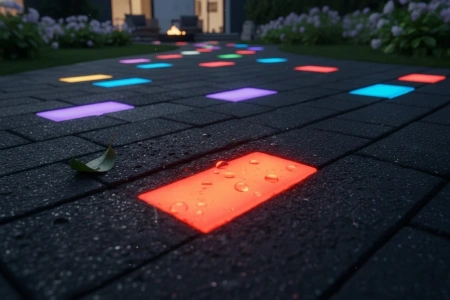 Светящаяся тротуарная плитка (LED брусчатка) прямоугольник RGB