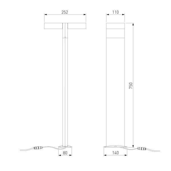 Ландшафтный светильник Elektrostandard Twin 35170/F 3000K