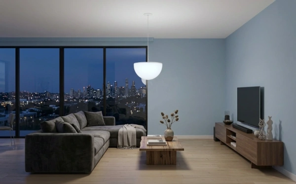 Подвесная светящаяся полусфера Halfmoon 220V 30 см White