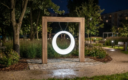 Пергола ""Зевс" со светящимися LED качелями White