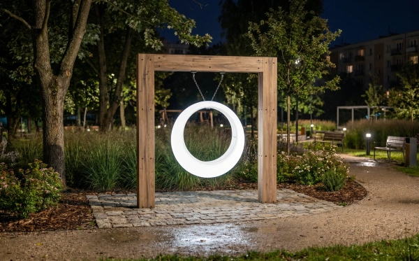 Пергола ""Зевс" со светящимися LED качелями White