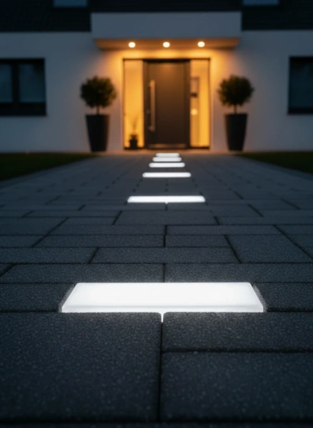 Светящаяся тротуарная плитка (LED брусчатка) прямоугольник White