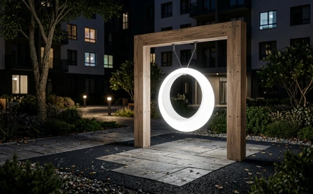 Пергола ""Зевс" со светящимися LED качелями White
