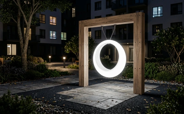 Пергола ""Зевс" со светящимися LED качелями White