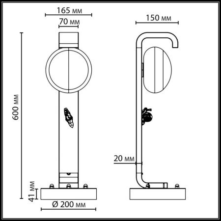 Парковый светильник Odeon Light Luma 5434/1F