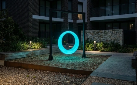 Пергола "Гера" со светящимися LED качелями 360° RGB