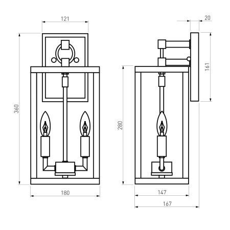 Уличный настенный светильник Elektrostandard Candle 35150/D