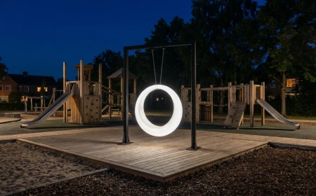Пергола "Гера" со светящимися LED качелями White