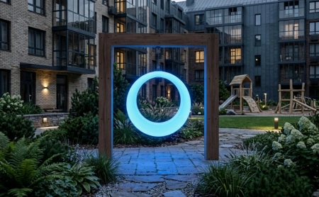 Пергола ""Зевс" со светящимися LED качелями 360° RGB