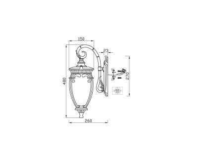 Уличный настенный светильник Outdoor O414WL-01BZ