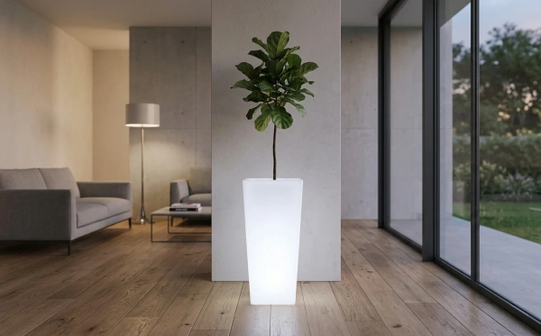 Светящееся LED кашпо-конус Flow XL 220V White