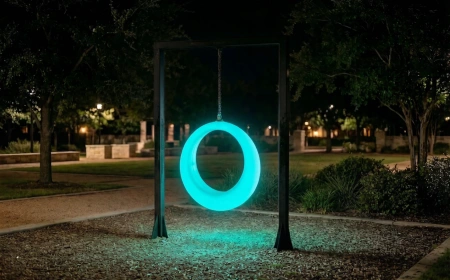 Пергола "Гера" со светящимися LED качелями 360° RGB