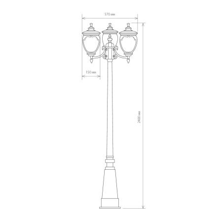 Парковый светильник Elektrostandard Andromeda GLYF-8024F/3