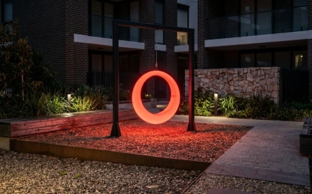 Пергола "Гера" со светящимися LED качелями 360° RGB
