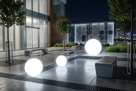 Уличный шар-светильник Moonlight 220 V 30 см white