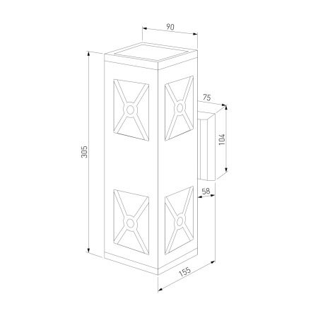 Уличный настенный светильник Elektrostandard Window 1405 TECHNO