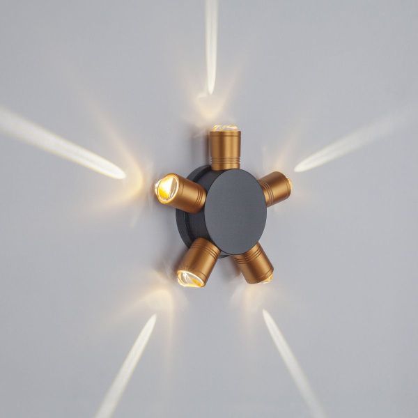 380653 Светильник DITO 5х1W LED 550LM G ЧЕРНЫЙ/ЗОЛОТО 4000K