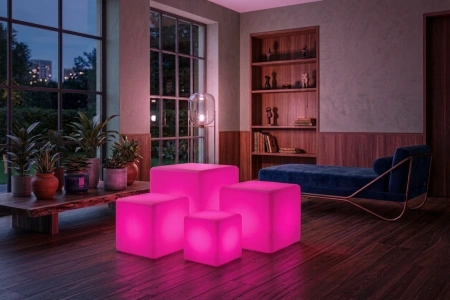 Светящийся LED куб Cube 75 см RGB Accum