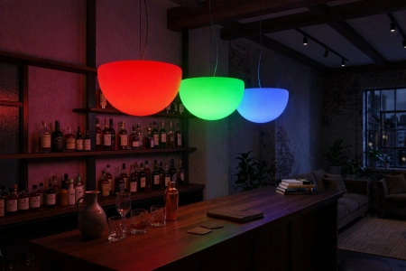 Подвесная светящаяся полусфера Halfmoon 220V 40 см RGB